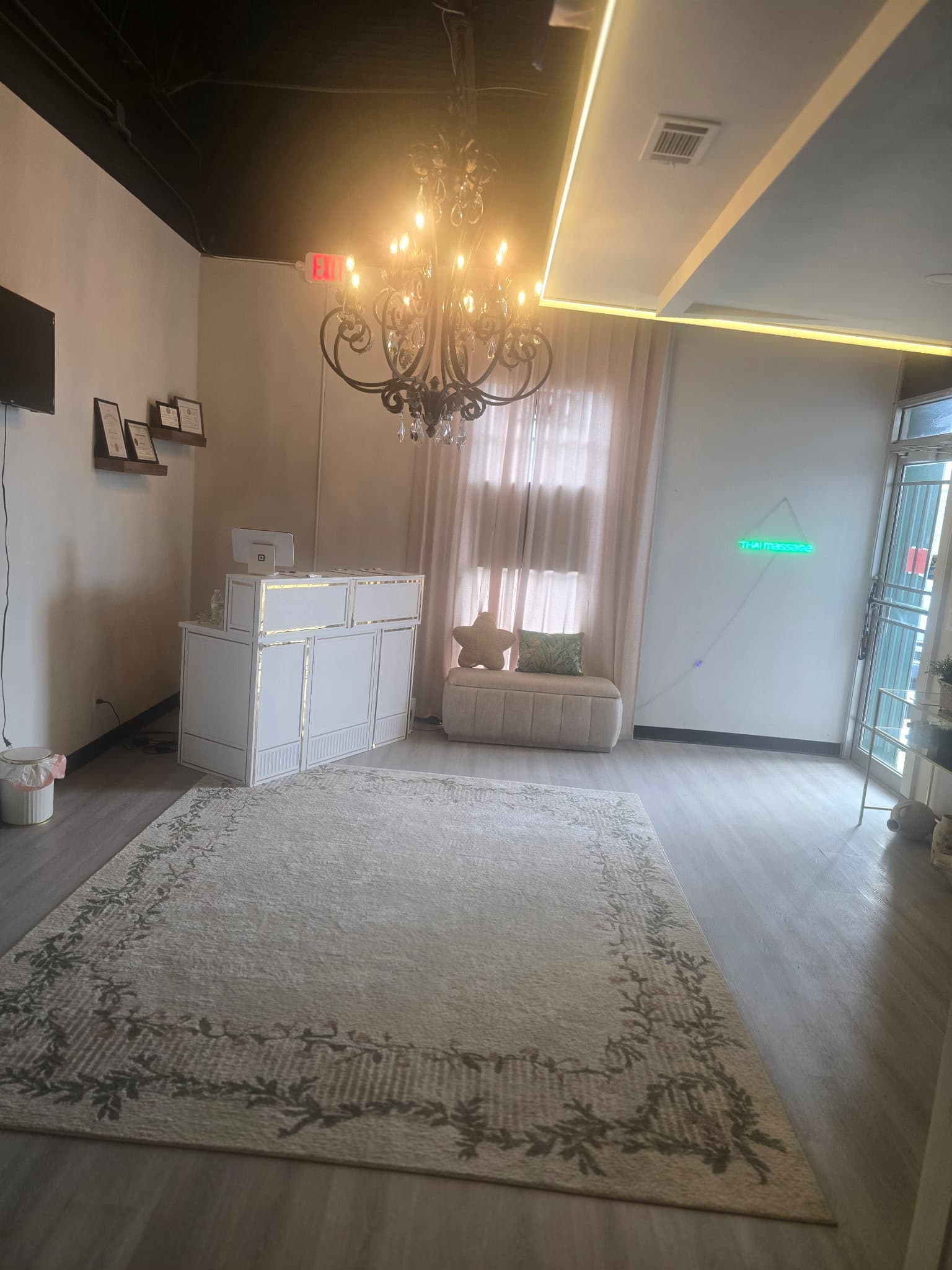 Reception area with warm lighting
